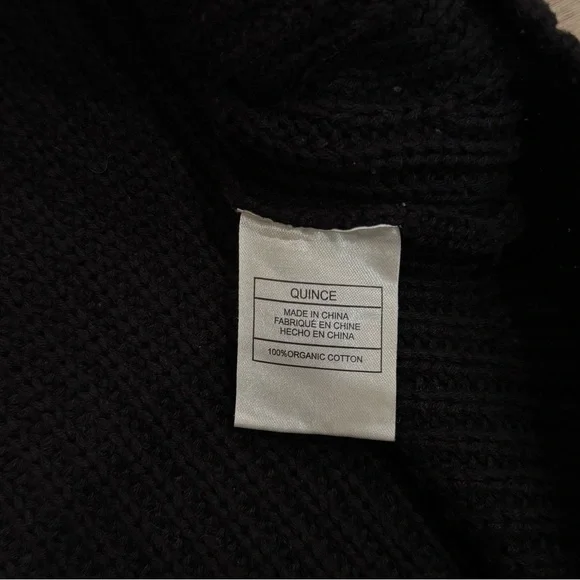 Quince 100% Organic Cotton Fisherman Crew Neck Black Sweater Size XL - Picture 11 of 14